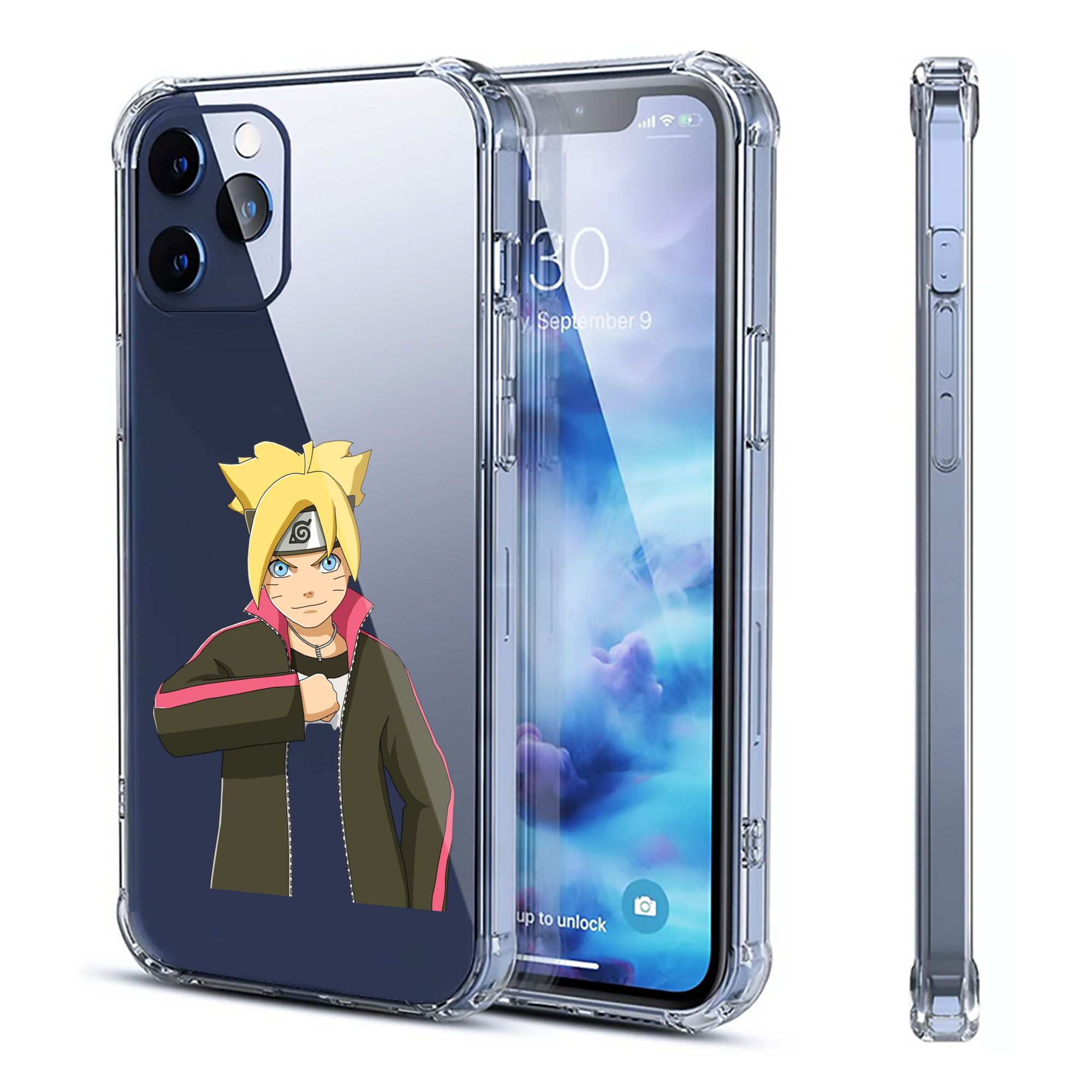 （画像用） NARUTO -ナルト- うずまき ボルト Uzumaki Boruto 【iPhone 12シリーズ対応】透明スマホケース（クリアソフトケース）